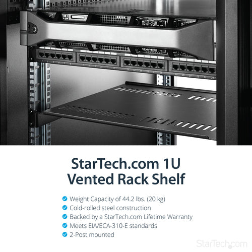 StarTech.com CABSHELF116V - Vented 1U Rack Shelf - 16in Deep