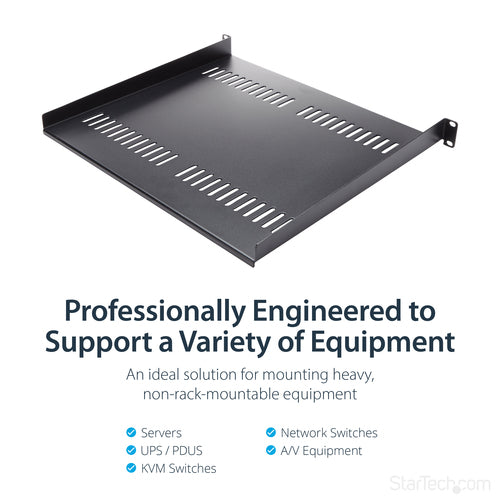 StarTech.com CABSHELF116V - Vented 1U Rack Shelf - 16in Deep