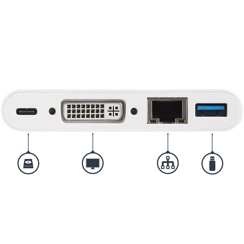 StarTech.com DKT30CDVPD - USB-C Multiport Adapter - PD - DVI - GbE