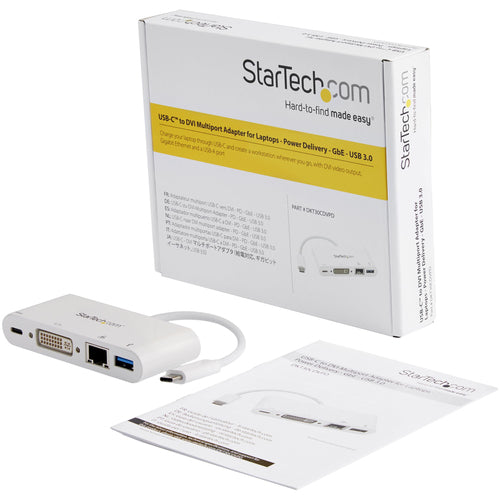 StarTech.com DKT30CDVPD - USB-C Multiport Adapter - PD - DVI - GbE