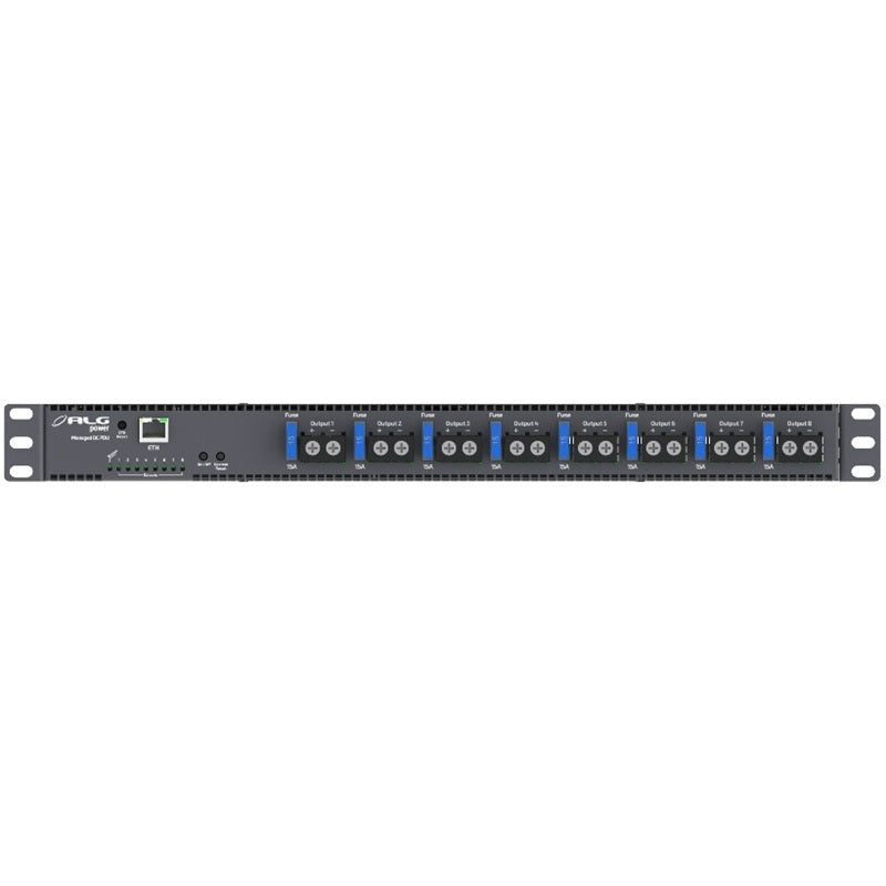 ALGcom 37030030001 - ALGpower Managed DC PDU 19 inch x 1U with 8 Ports DC Out