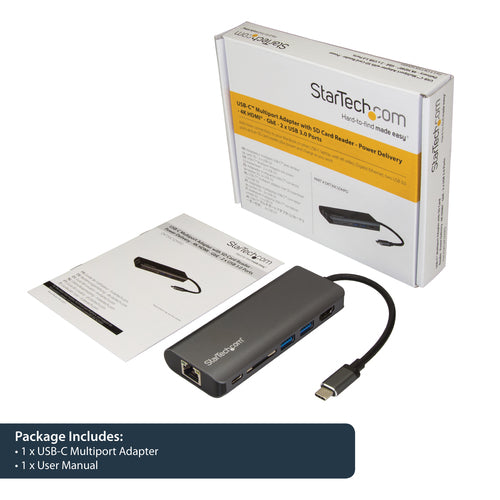 StarTech.com DKT30CSDHPD - USB-C Multiport Adapter w/ SD - HDMI GbE