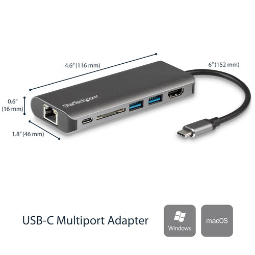 StarTech.com DKT30CSDHPD - USB-C Multiport Adapter w/ SD - HDMI GbE