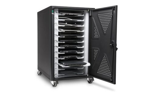 KENSINGTON AC12 CHARGING CABINET WITH WHEELS, CHROMEBOOK, SURFACE, MACBOOK, IPAD, UPTO 14"