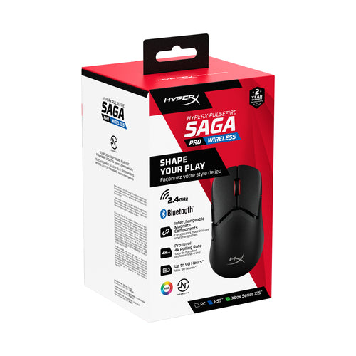 HP A2PB2AA - HYPERX PULSEFIRE SAGA PRO WIRELESS GAMING MOUSE (BLACK)