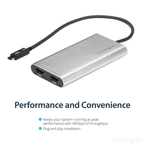 StarTech.com TB32HD24K60 - Thunderbolt 3 to Dual HDMI - 4K 60Hz