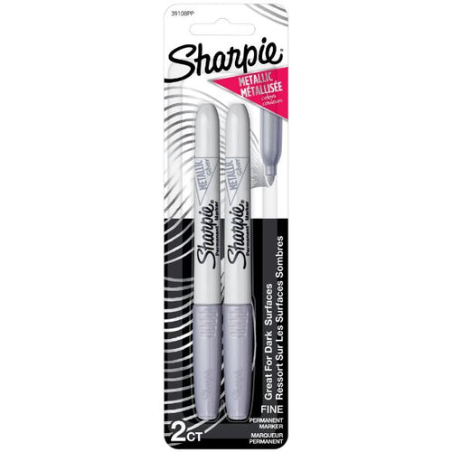 Metallic Fine Point Perman Marker Silver 39108PP Blister Pack of 2