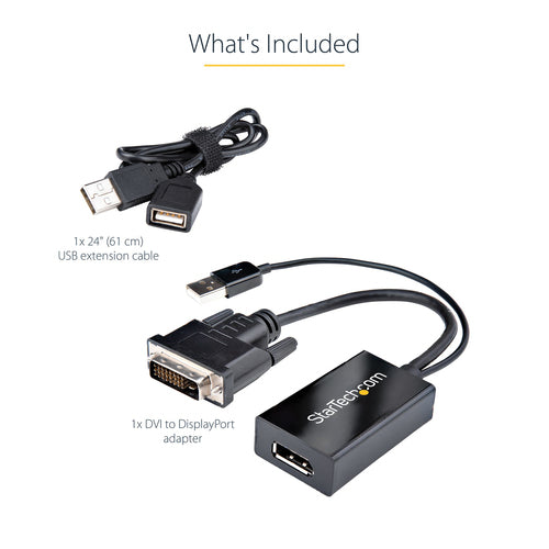 StarTech.com DVI2DP2 - DVI to DisplayPort Adapter - USB Power