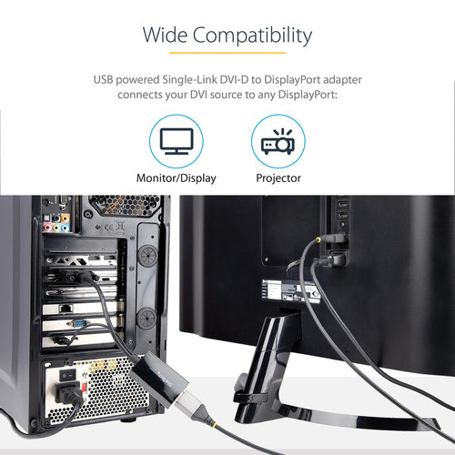 StarTech.com DVI2DP2 - DVI to DisplayPort Adapter - USB Power