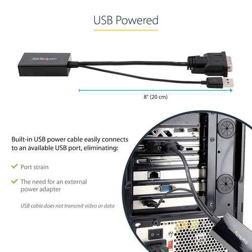 StarTech.com DVI2DP2 - DVI to DisplayPort Adapter - USB Power