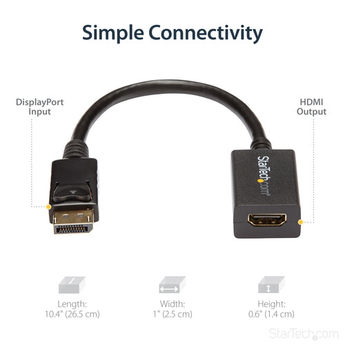 DP2HDMI2 - STARTECH.COM DISPLAYPORT TO HDMI ADAPTER - DP 1.2 TO HDMI VIDEO CONVERTER 3 YR