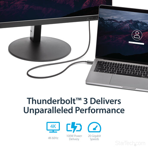 StarTech.com TBLT3MM1M - 1m Thunderbolt 3 (20Gbps) USB-C Cable -