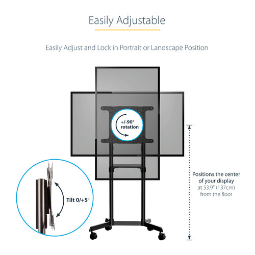 StarTech.com MBLTVSTNDEC - Mobile TV Cart/Stand 37-70in VESA Mount