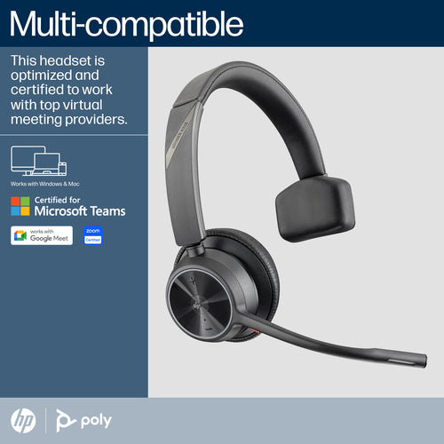 Poly Voyager 4310 Microsoft Teams Certified Headset + BT700 dongle + Charging Stand