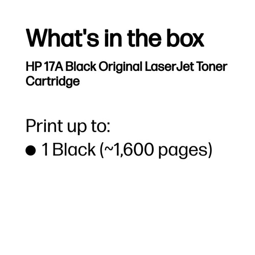 CF217A - HP 17A BLACK LASERJET TONER CARTRIDGE