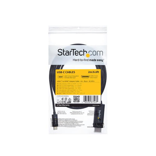 StarTech.com CDP2HD2MBNL - 2m Cable USB C to HDMI 4K60Hz - Black