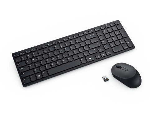 DELL SILENT KEYBOARD AND MOUSE US ENGLISH - KM555 -RETAIL PKG -3YR ADV EXC SERV-SNP