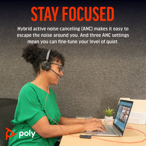 Poly Blackwire 8225 Stereo Microsoft Teams Certified USB-C Headset+USB-C/A Adptr