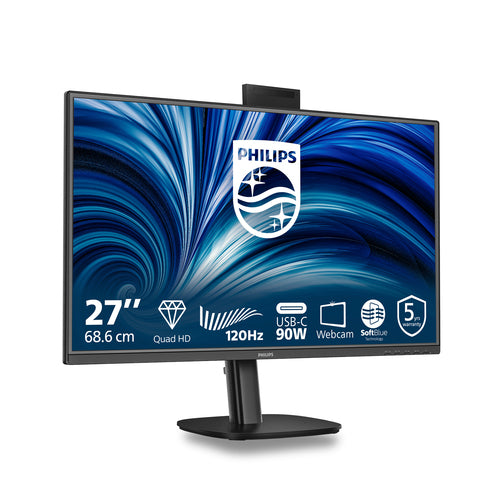 27B2U3601H/75 - PHILIPS 27B2U3601H/75 27" 16:9 QHD IPS LED 120HZ,4MS,USB-C DOCK,HDMI,DP/OUT,SPKR,H/ADJ,4YR