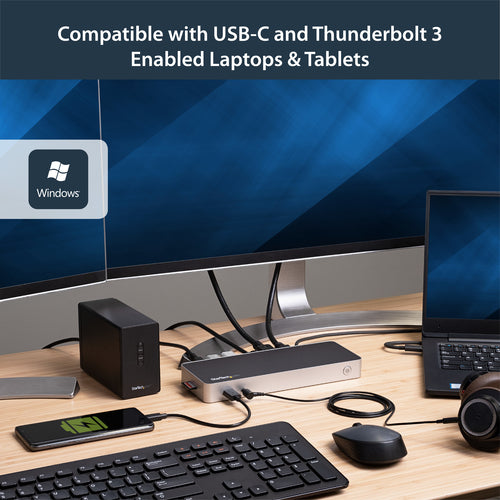StarTech.com DK30CHDDPPD - DUAL MONITOR USB C DOCK - 60W PD - SD