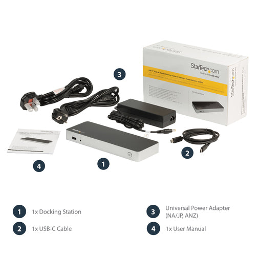 StarTech.com DK30CHDDPPD - DUAL MONITOR USB C DOCK - 60W PD - SD