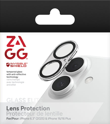 ZAGG InvisibleShield Glass Elite Anti Glare CameraFrame, Apple iPhone 17, iPhone 16, iPhon