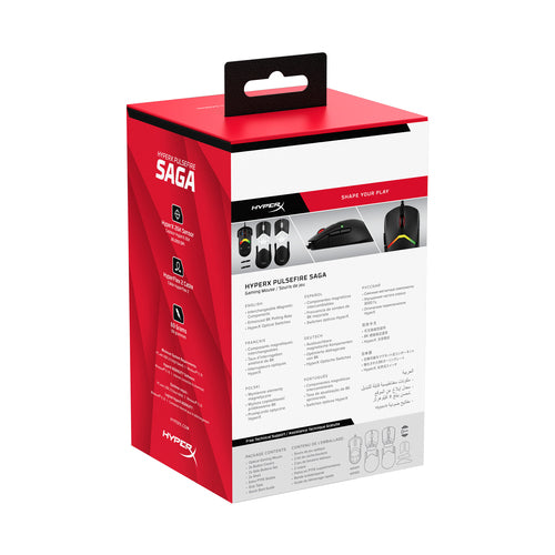 HP A2PB3AA - HYPERX PULSEFIRE SAGA WIRED GAMING MOUSE (BLACK)
