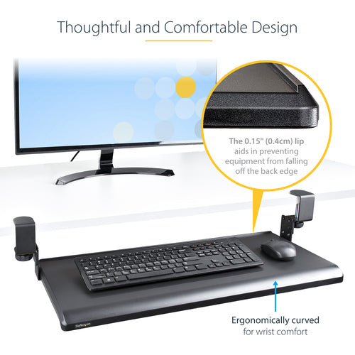StarTech.com KEYBOARD-TRAY-CLAMP1 - Under-Desk Keyboard Tray Adjustable