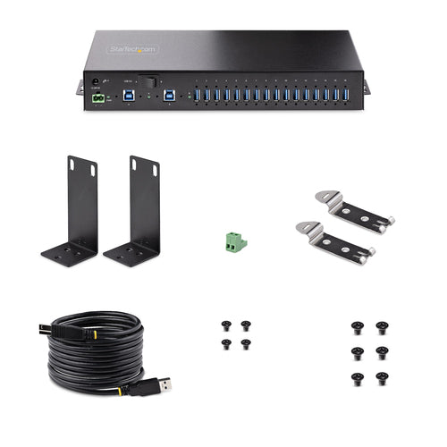 STARTECH.COM 16-PORT INDUSTRIAL USB 3.0 HUB/SWITCH 5GBPS, METAL, MOUNTABLE 2 YR