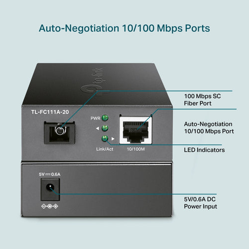 TP-Link TL-FC111A-20 - TP LINK TL-FC111A-20 10/100 Mbps WDM Media Converter