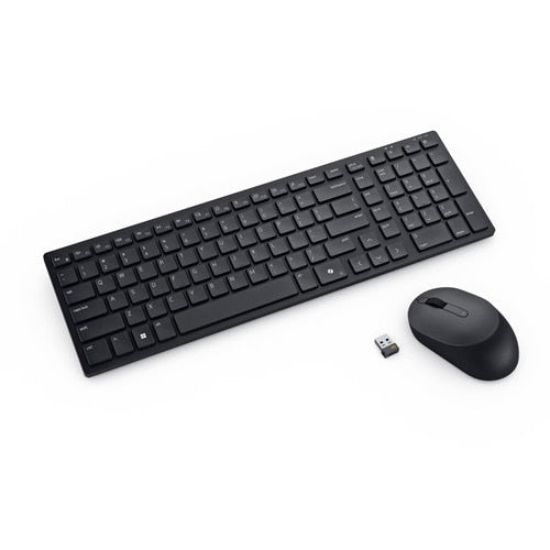DELL SILENT KEYBOARD AND MOUSE US ENGLISH - KM555 -RETAIL PKG -3YR ADV EXC SERV-SNP