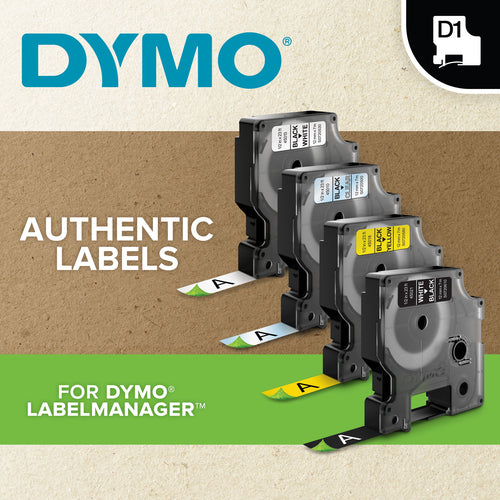 1978364 - Dymo D1 Blk on Wht 12mm x 5.5m