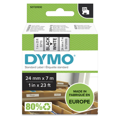 S0720930 - Dymo Blk on Wht 24mmx7m Tape