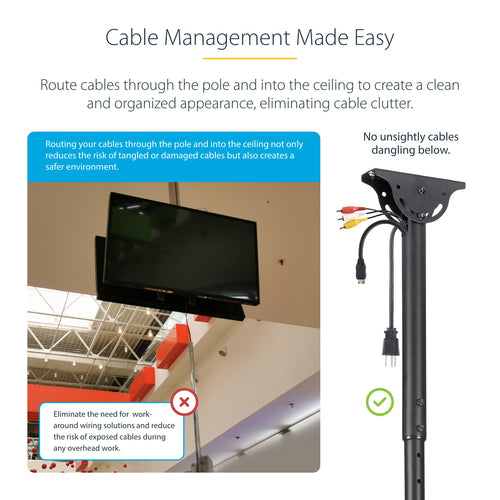 FPCEILBTB - STARTECH.COM DUAL TV CEILING MOUNT, HANGING 2 SCREEN VESA POLE MOUNT FOR 32