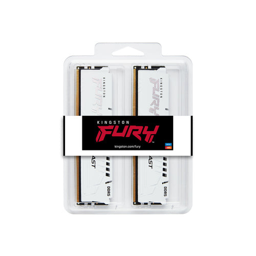KF560C30BWEK2-64 - KINGSTON FURY BEAST WHITE 64GB(2X32GB) 6000MT/S DDR5 CL30 DIMM  DESKTOP GAMING MEMORY