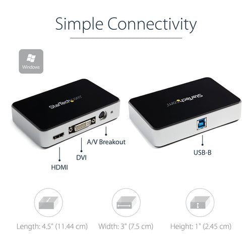 USB3HDCAP - STARTECH.COM USB 3.0 VIDEO CAPTURE DEVICE - HDMI / DVI / VGA - 1080P 60FPS 2 YR