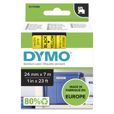 S0720980 - Dymo Blk on Yell 24mmx7m Tape