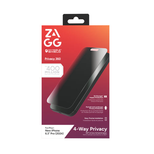 Zagg InvisibleShield iPhone 16 Pro Glass Elite Privacy 360