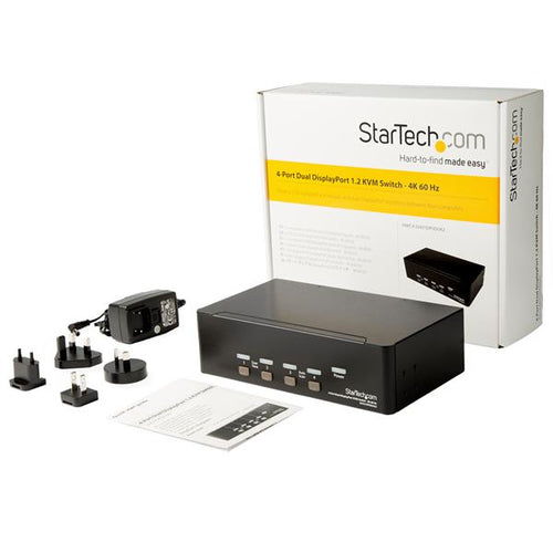 SV431DPDDUA2 - STARTECH.COM 4 PORT DUAL DISPLAYPORT KVM SWITCH - DP KVM SWITCH - 4K (60HZ) 2 YR