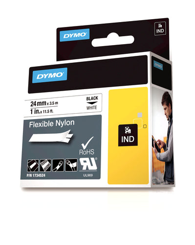 1734524 - Dymo Rhino 24mm Wht Flex Nylon