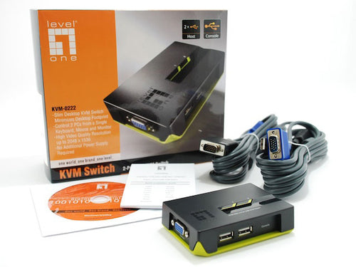 LevelOne KVM-0222 - 2-Port USB KVM Switch