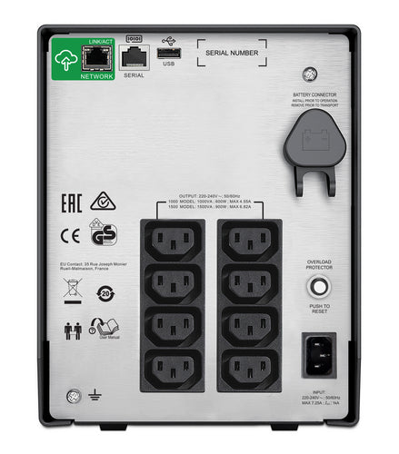 SMC1000IC - APC SMART UPS (SMC), 1000VA, IEC(8), USB, SERIAL, LCD, TOWER, SMARTCONNECT, 2YR WTY