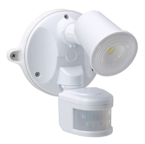 55-151 - HOUSEWATCH 55-151 - 10W Single LED Spotlight w/ Motion Sensor. IP54 Passive IR. 9m (Side) & 12m (Front)