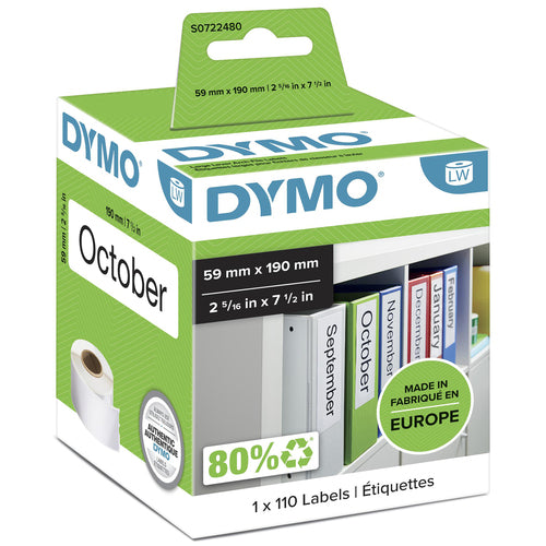 S0722480 - Dymo LeverArch Label 59 x 190