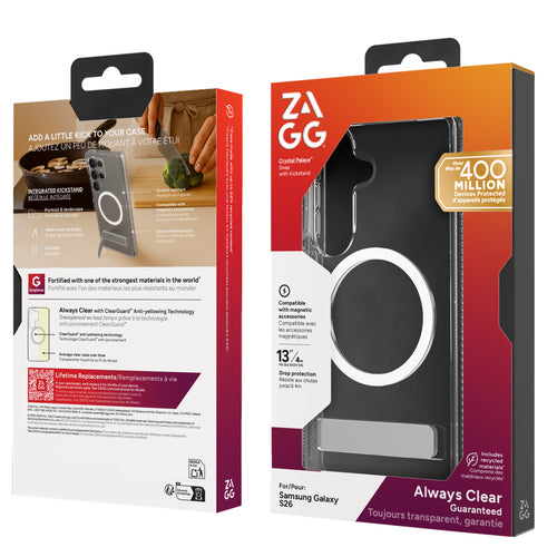 ZAGG Crystal Palace Snap Kickstand Case, Samsung Gecko, Clear