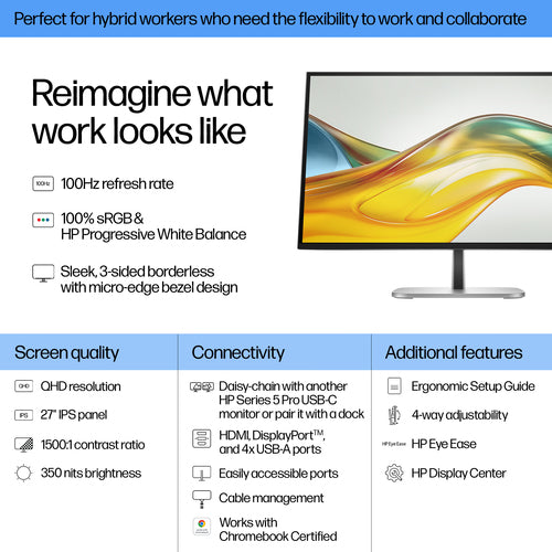 9D9S0UT - HP Series 5 Pro 527pq 27 inch QHD Monitor