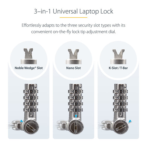 StarTech.com UNIVCS-LAPTOP-LOCK - Serialized Laptop Cable Lock 6.6ft (2m)