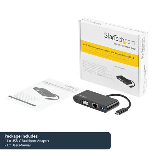 StarTech.com DKT30CVAGPD - Adapter - USB C VGA Multiport - PD 60W