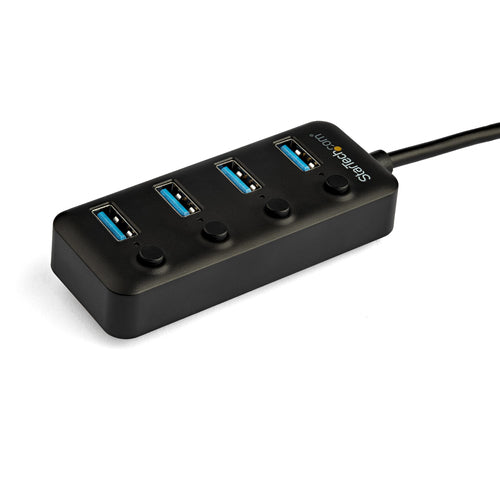 StarTech.com HB30C4AIB - Hub - USB C 4-Port with On/Off Switches