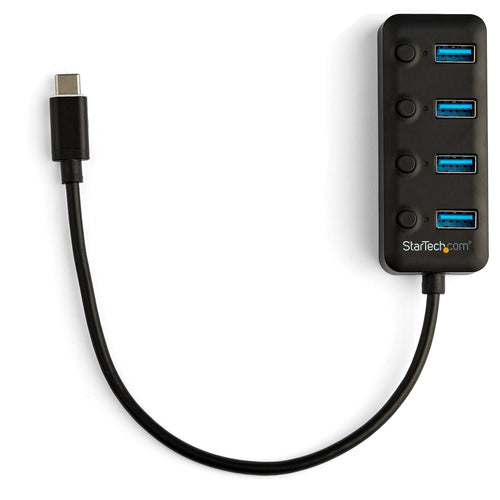 StarTech.com HB30C4AIB - Hub - USB C 4-Port with On/Off Switches